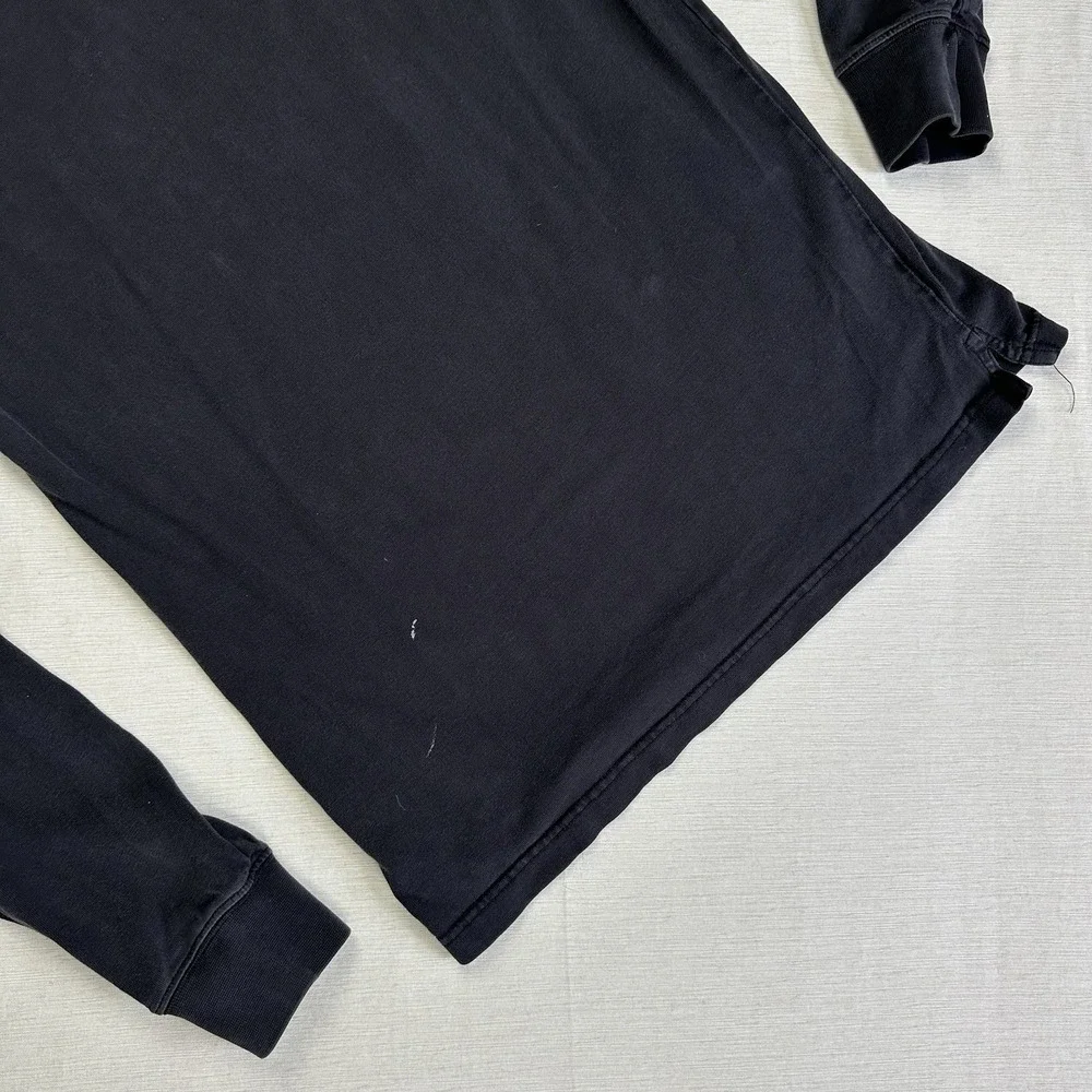 Vtg Carhartt Mock Neck Long Sleeve Workwear Shirt Men M Black Fade Distressed